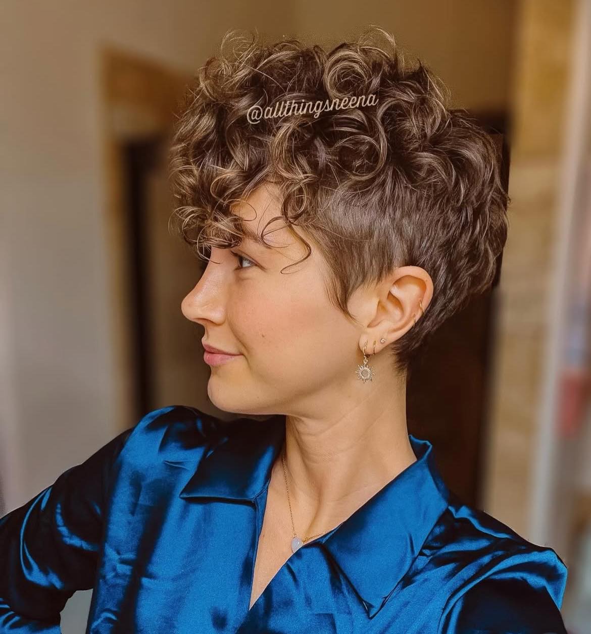 Curly Pixie With Layers