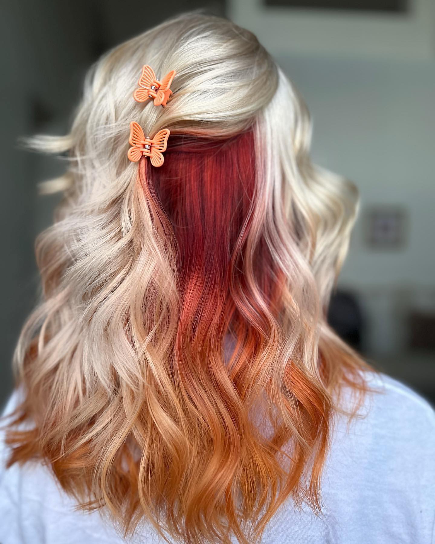 copper peekaboo hair color