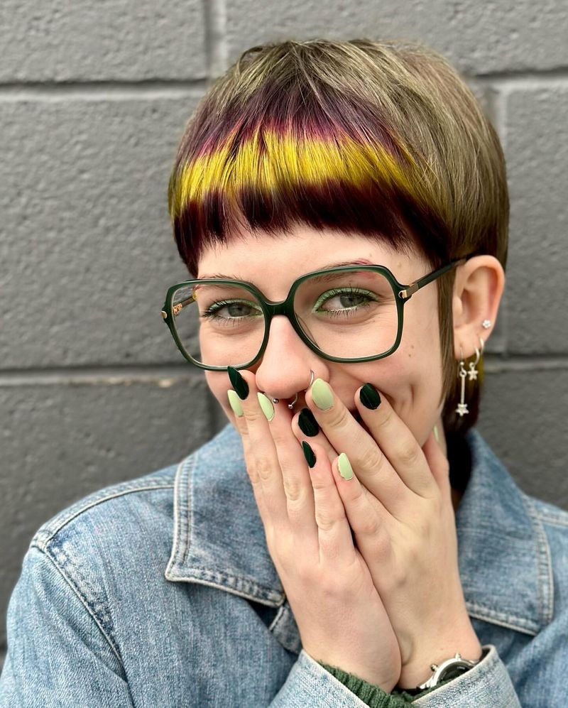 Accent Baby Bangs with Bold Frames