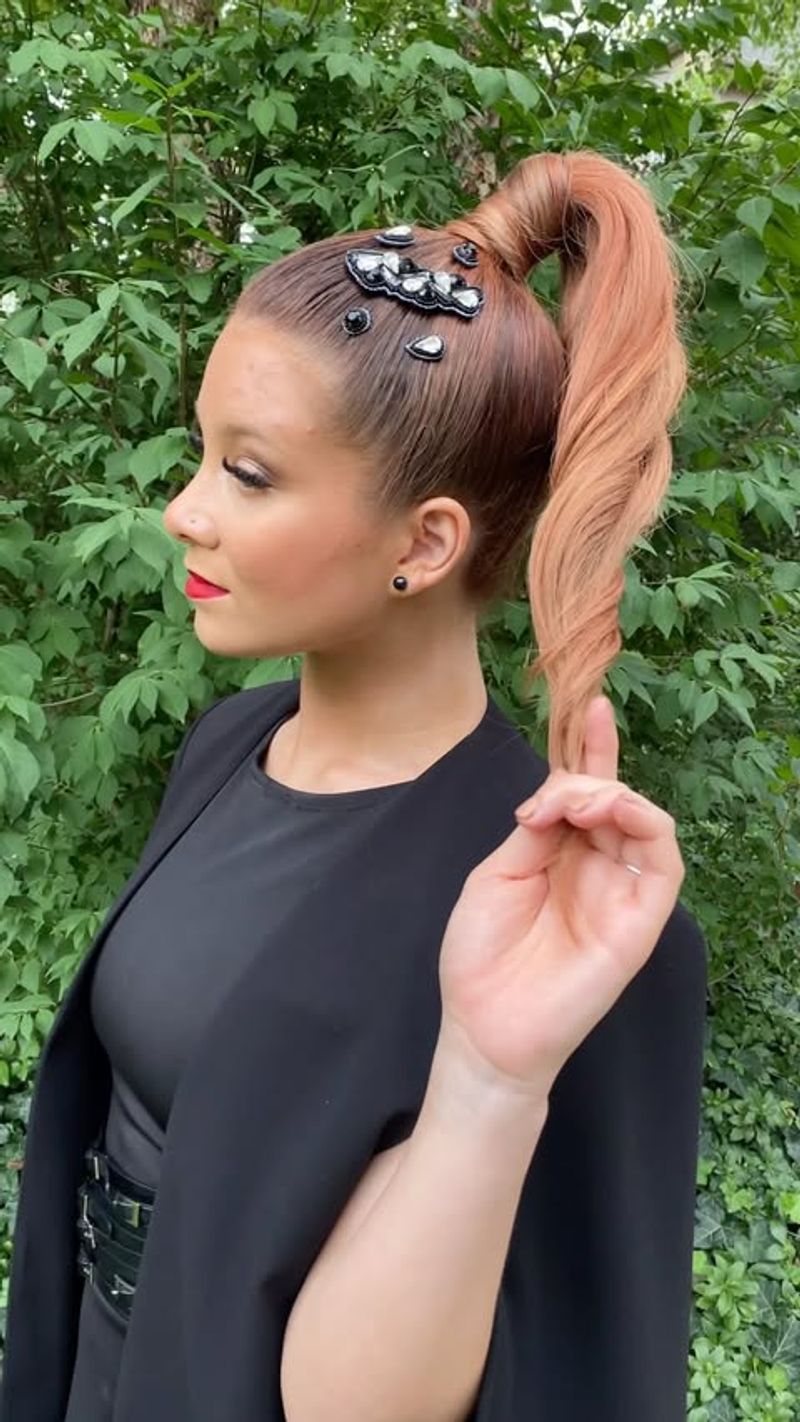 Accessorized Sleek Ponytail