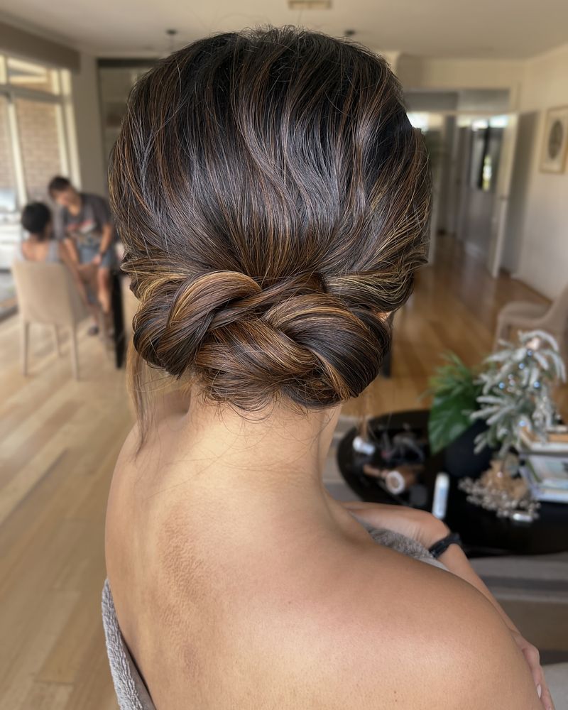 Ash Brown Braided Updo