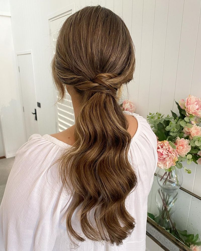 Ash Brown Low Ponytail