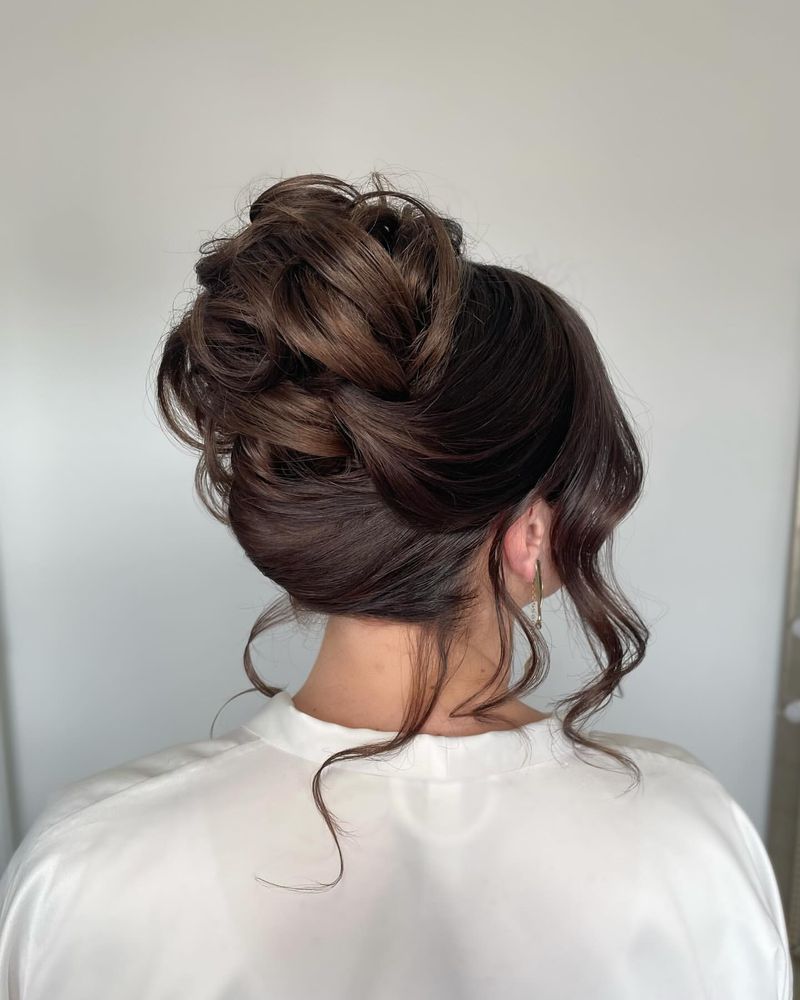 Ash Brown Twisted Updo