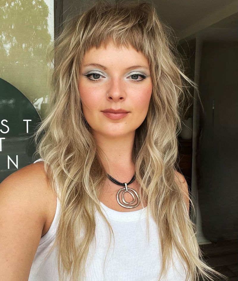 Blonde Balayage Wolf Mullet