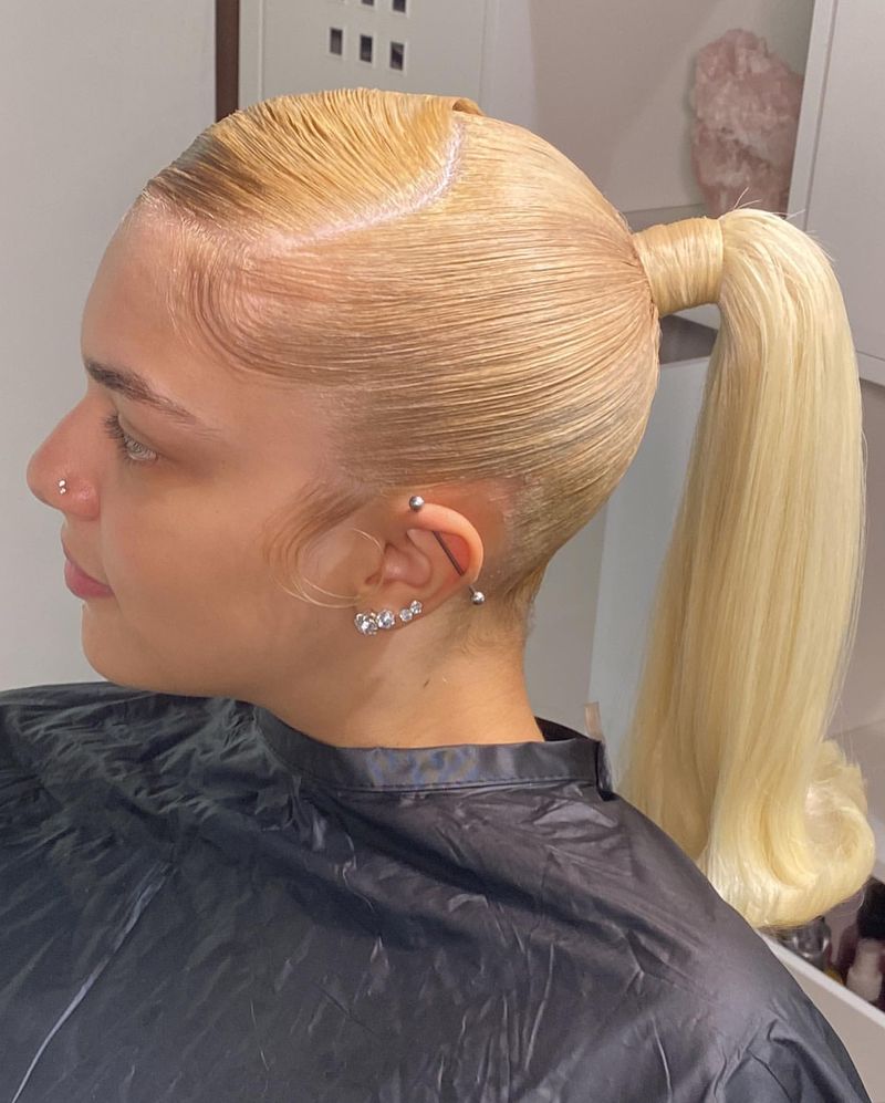 Blonde Swoop Ponytail