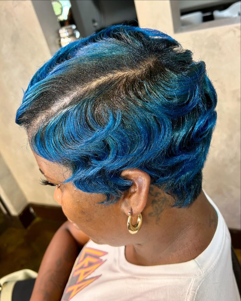 Blauwe Ombre Pixie