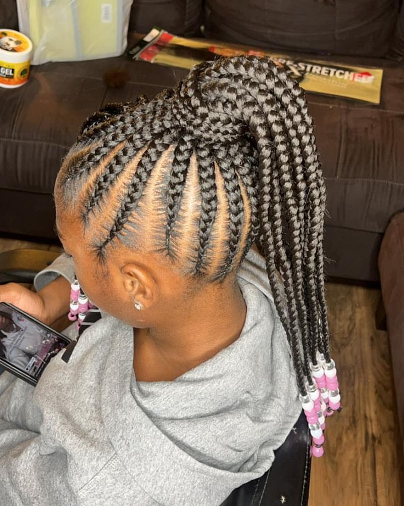 Braided Ponytail with Beads