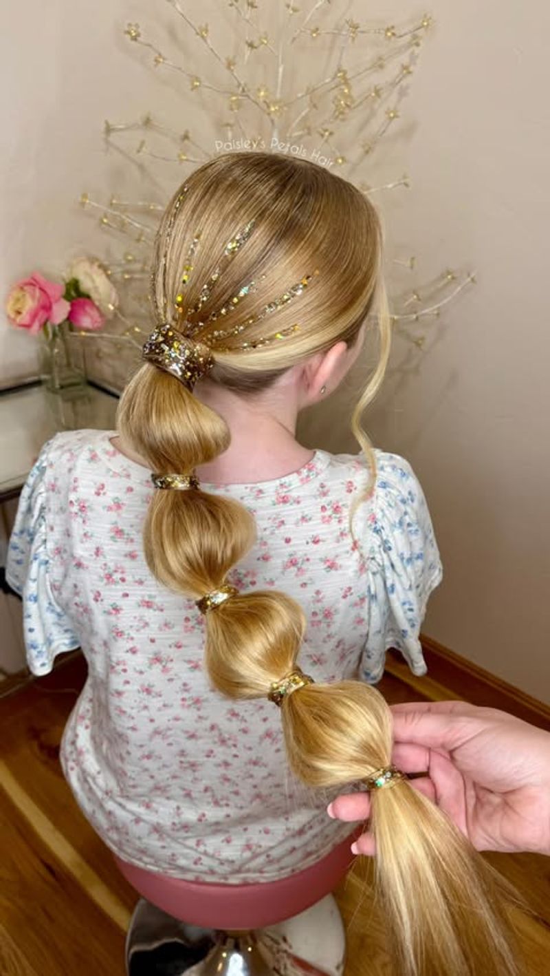 Braided Ponytail with Glitter