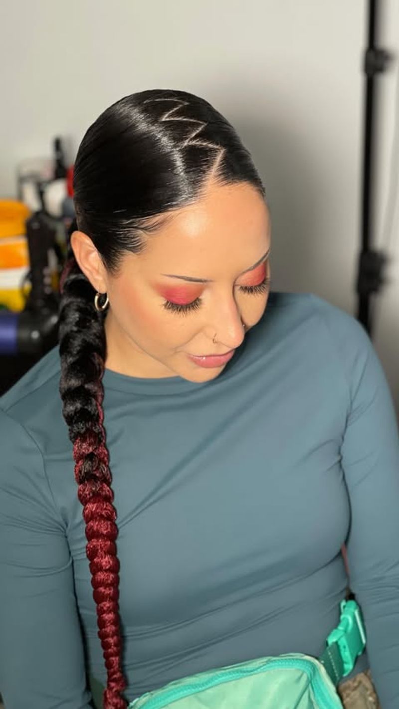 Braided Ponytail with Ombre