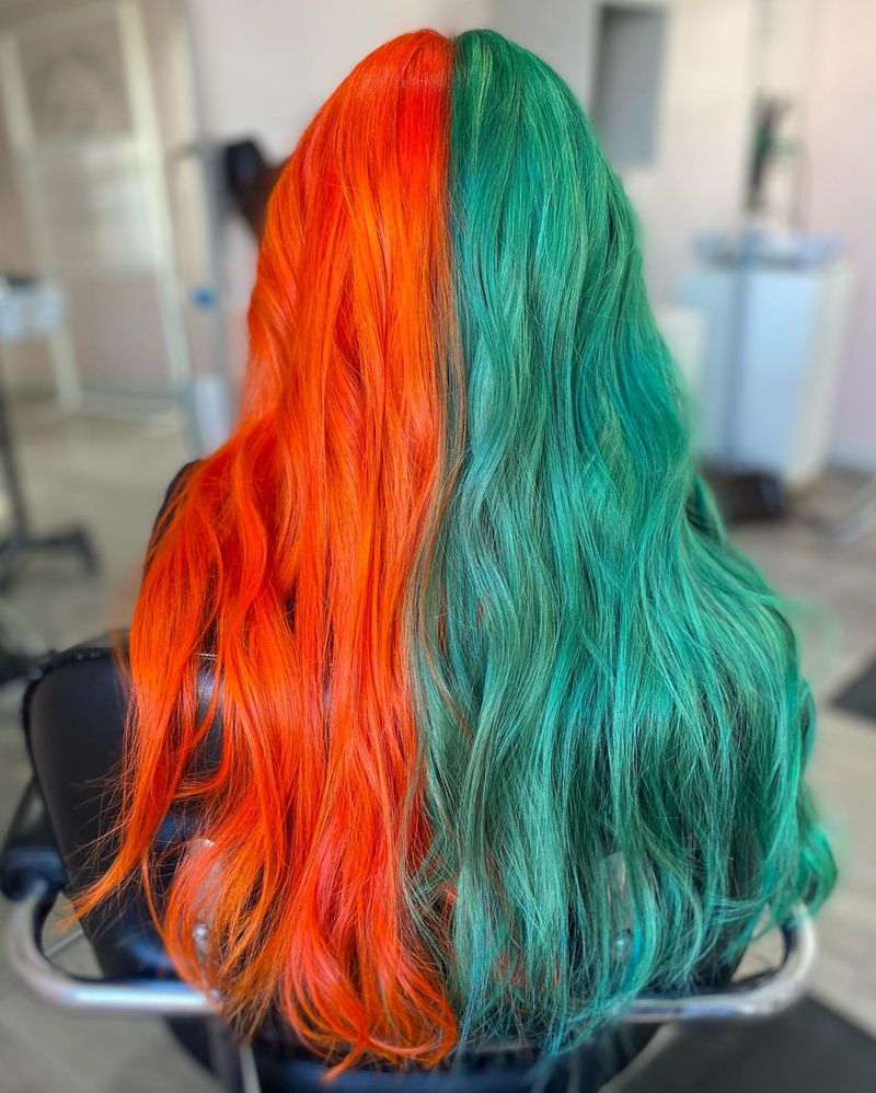 Bright Orange and Teal