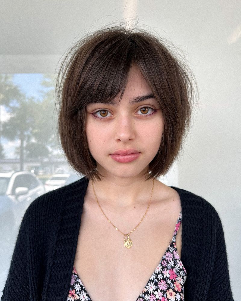 Classic Bob with Side-swept Bangs