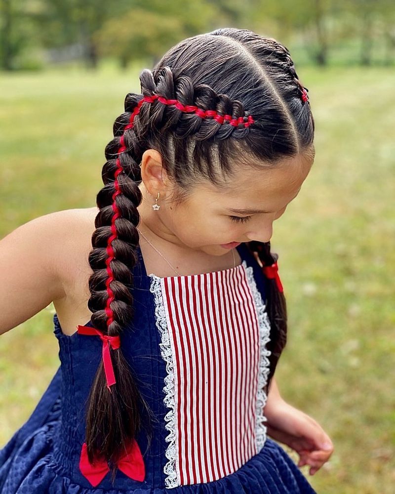 Trenzas con cintas