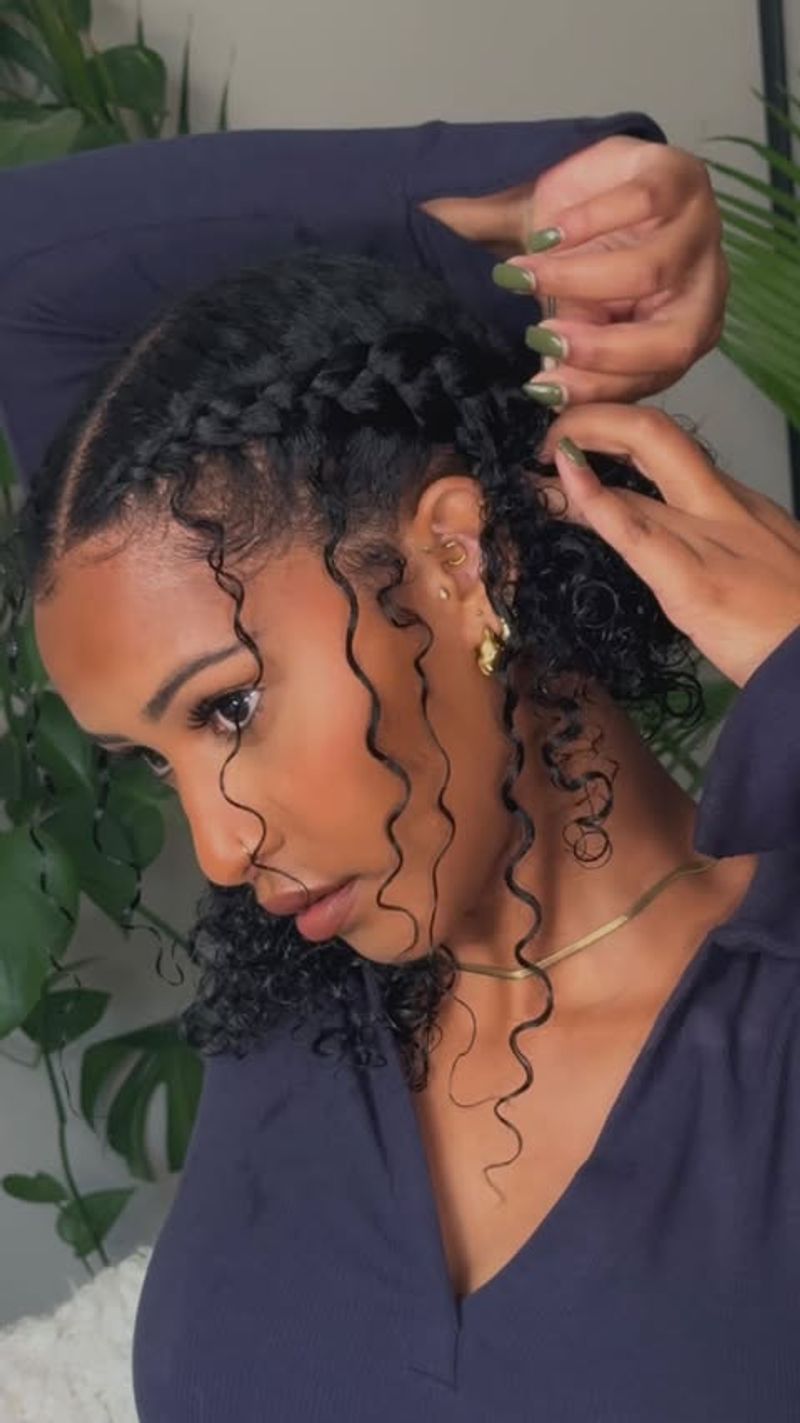 Cornrows with Curly Ends