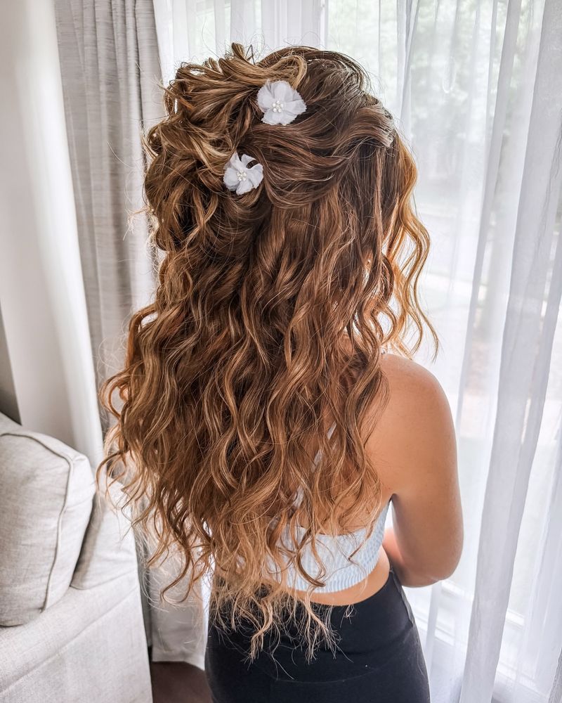 Curly Half-Up Style