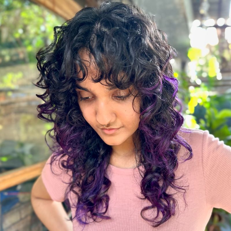 Curly Purple Ombre