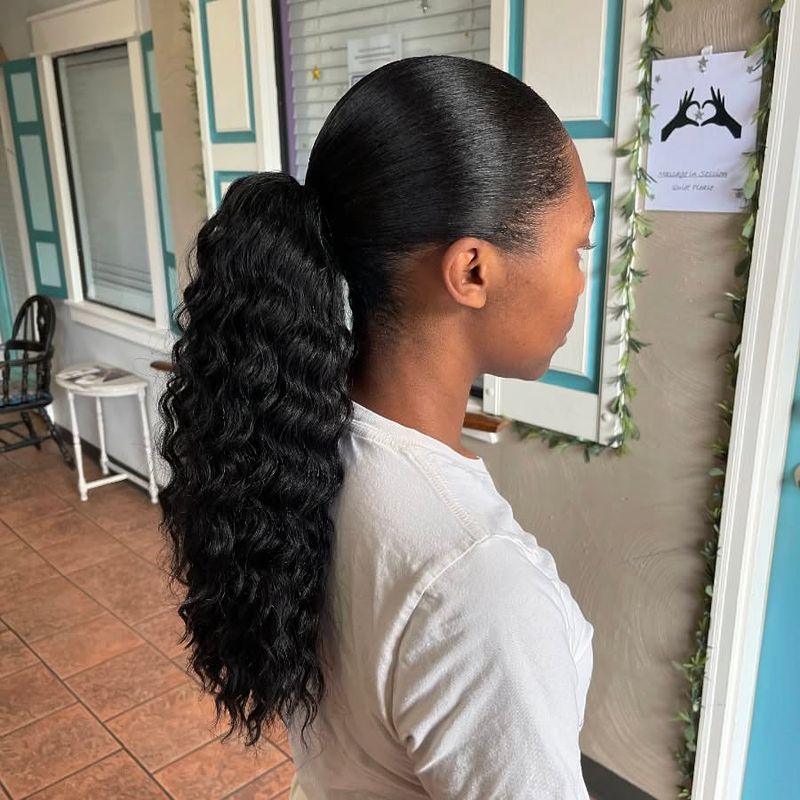 Curly Sleek Ponytail