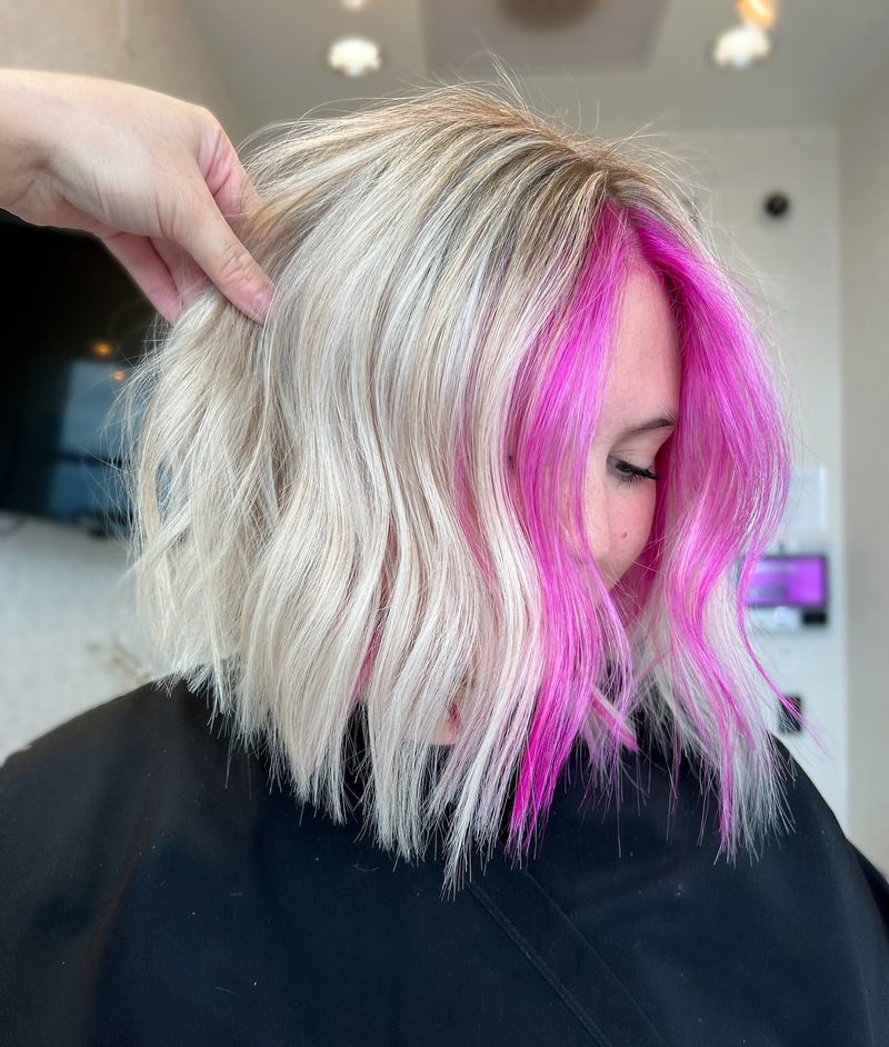 Edgy Bob with Color Pop