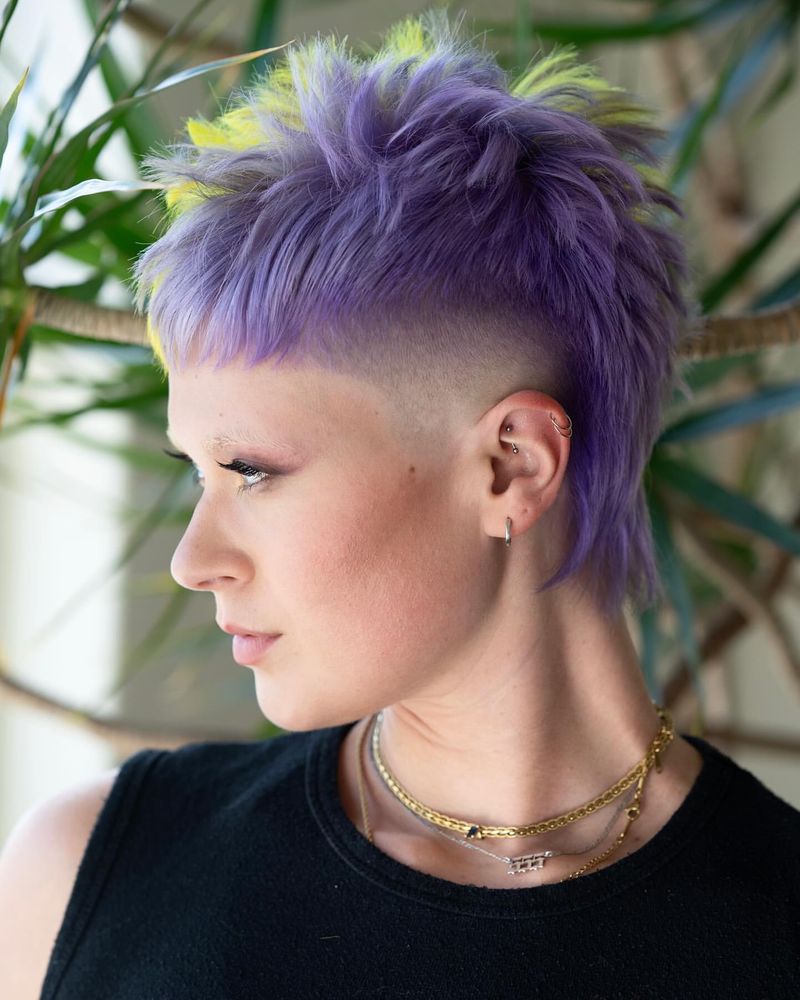 Edgy Wavy Pixie with Shaved Side