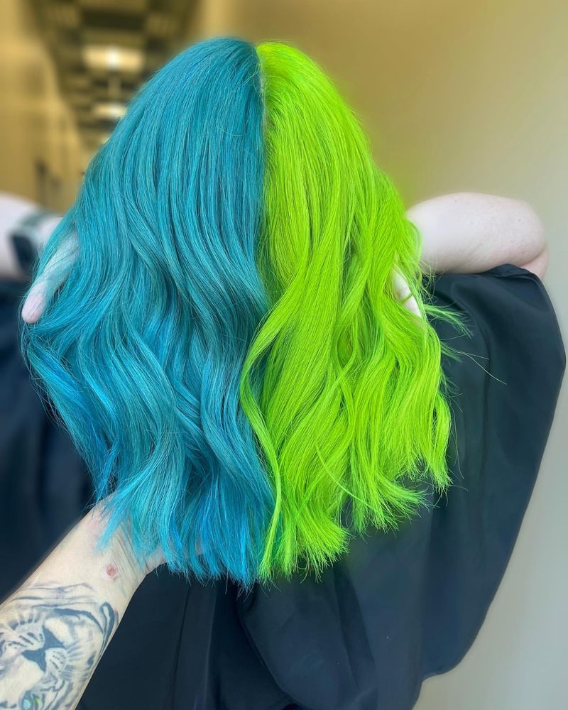 Electric Blue and Neon Green