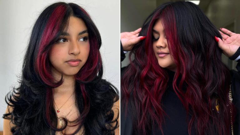 Du plus subtil au plus spectaculaire, ces 14 looks sont des reflets rouges pour cheveux noirs bien réussis.
