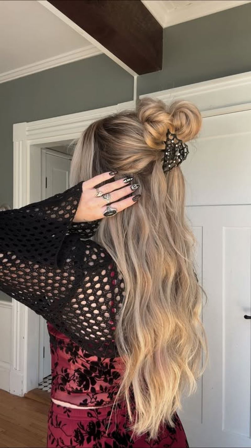 Half-Up Half-Down Messy Bun