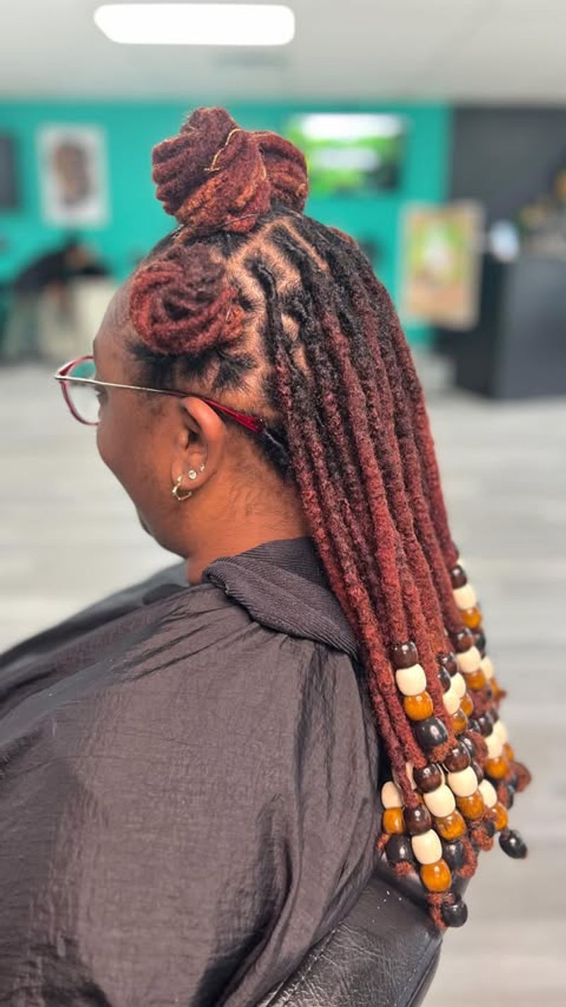 Locs with Bead Accessories