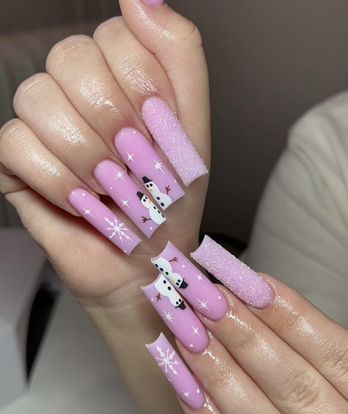 Lange roze winternagels