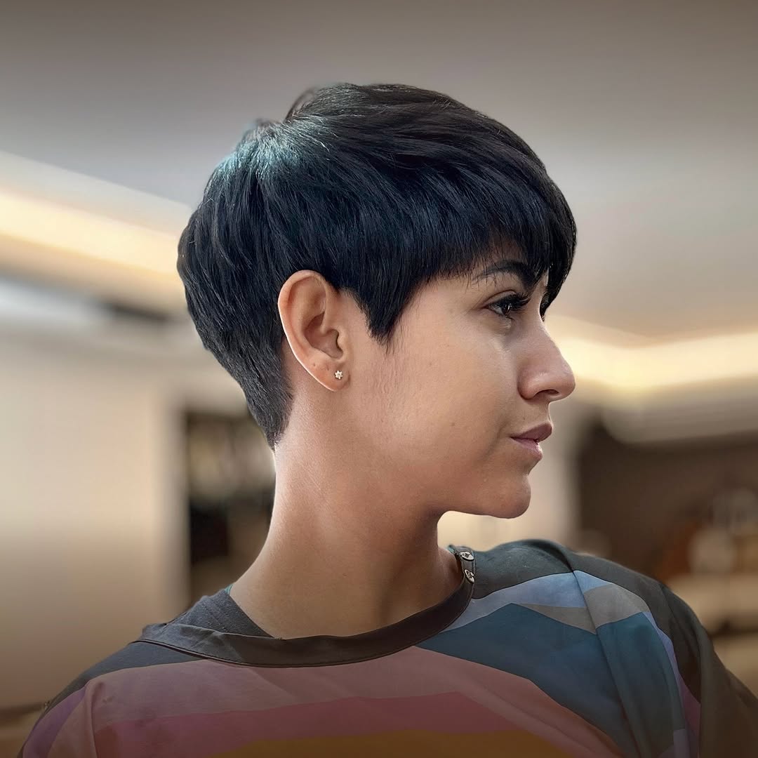 longer bangs pixie