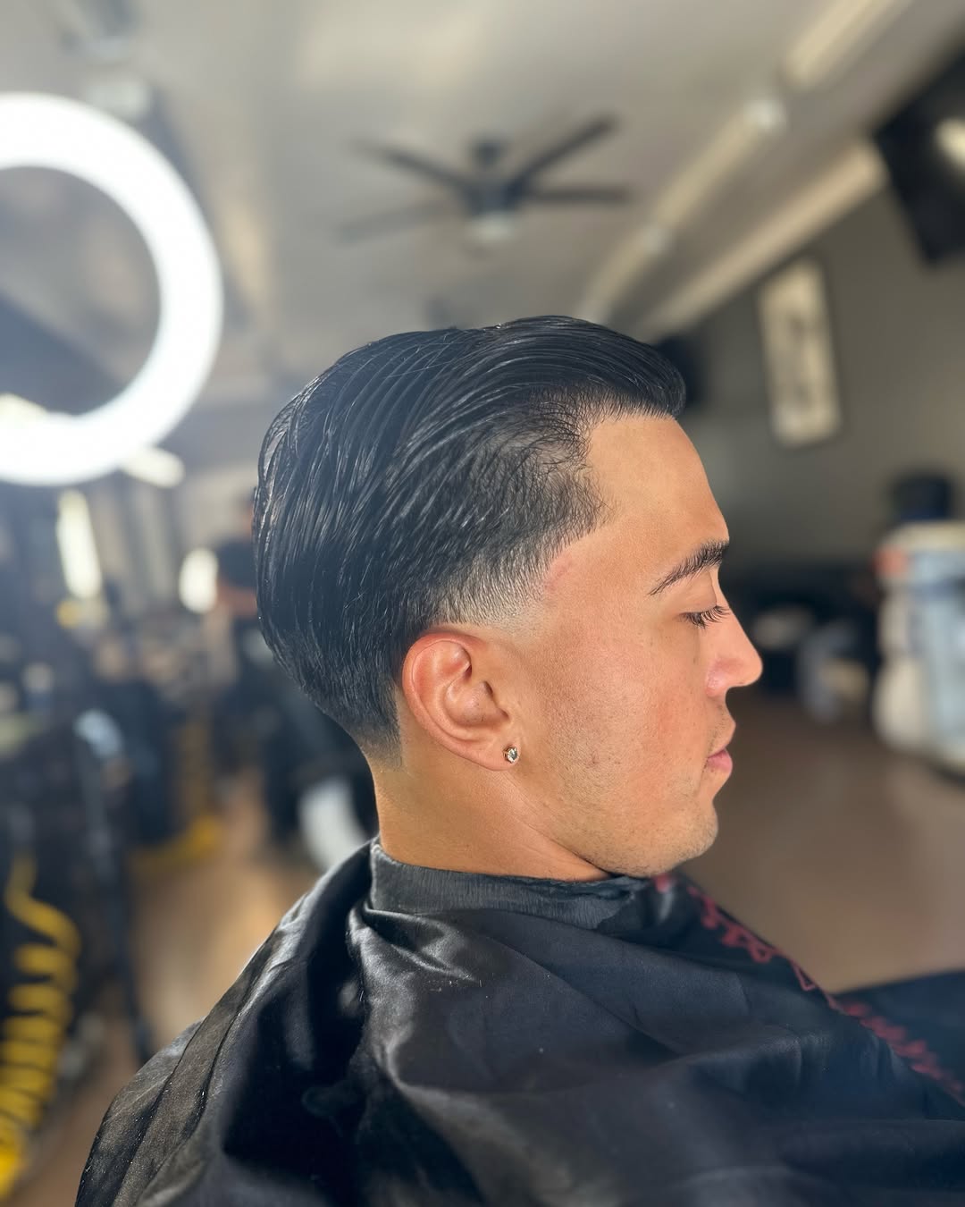 Low Fade On Wet Hair Look