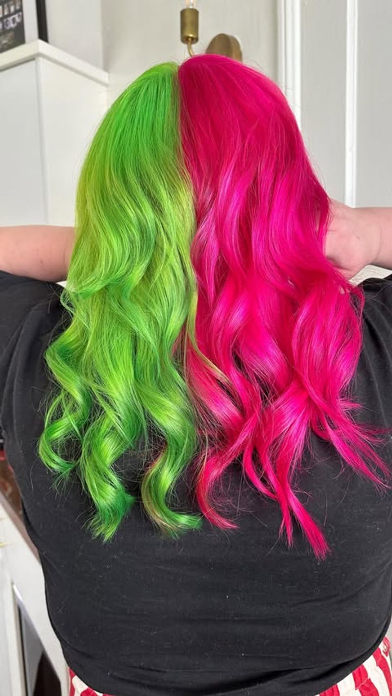 Magenta and Lime Green