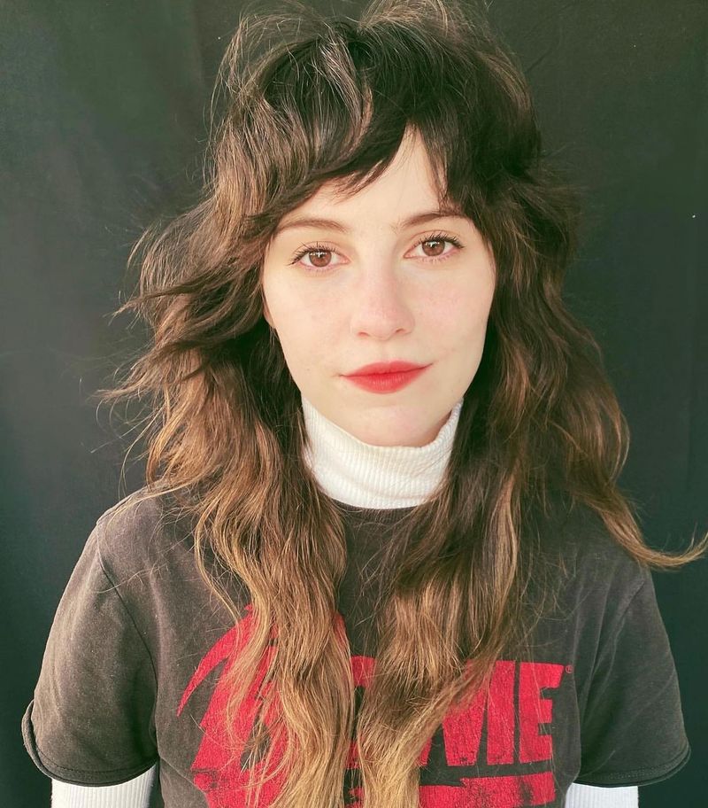 Natural Waves with Side-swept Bangs