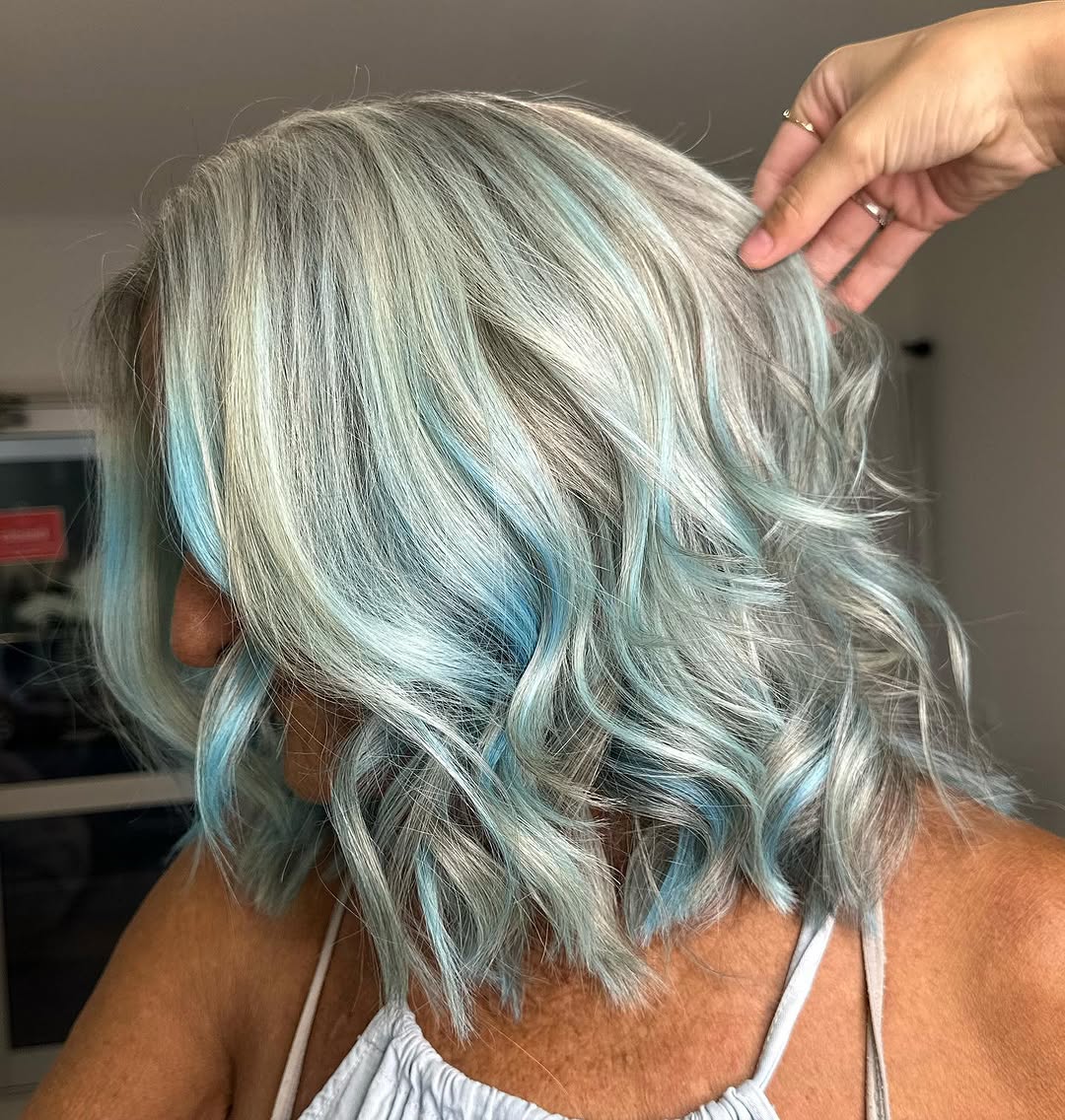 Balayage azul pastel