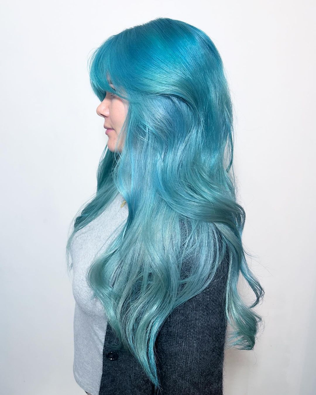 Pelo Teal Azul Pastel