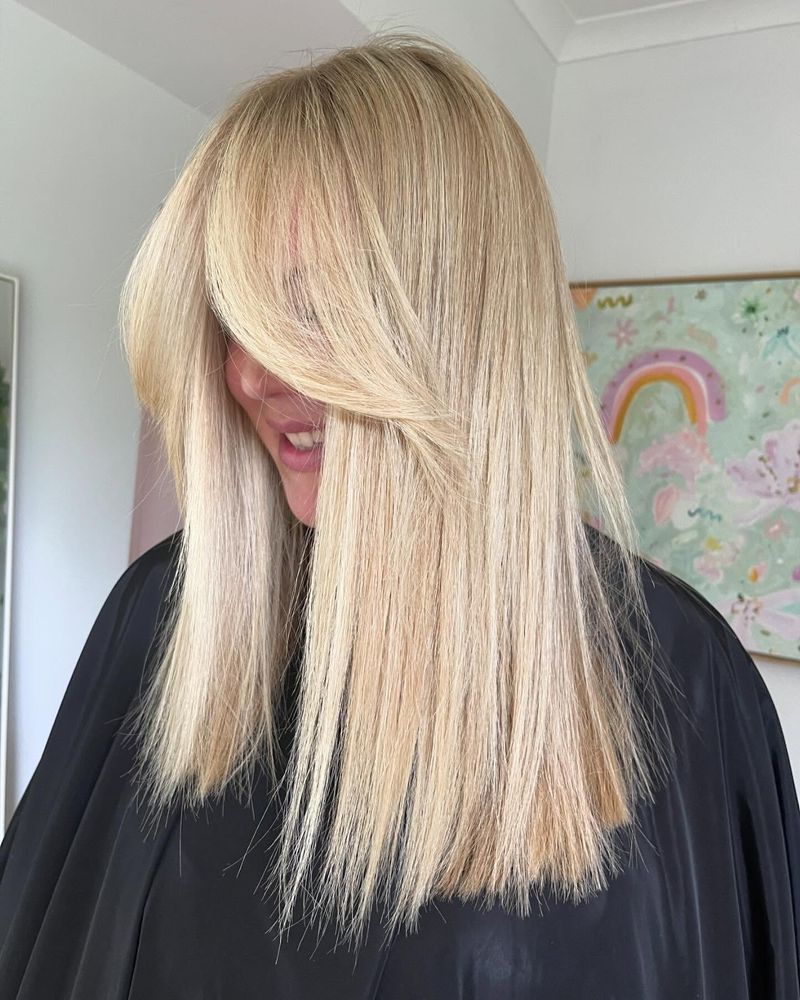 Pin-Straight with Curtain Bangs