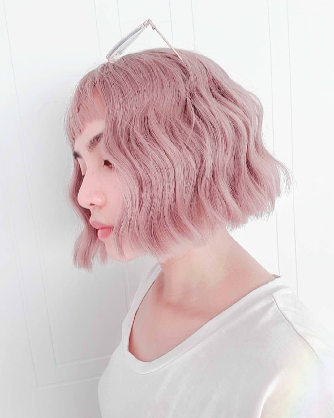 pink bob with fringe