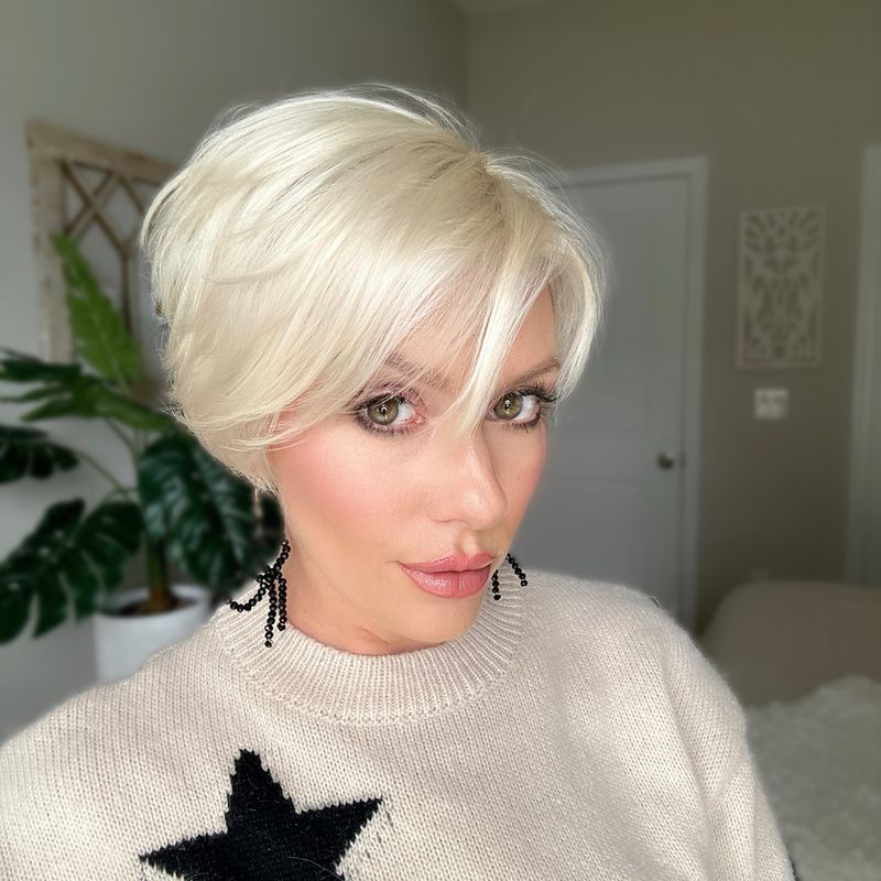 Pixie Cut with Long Bangs