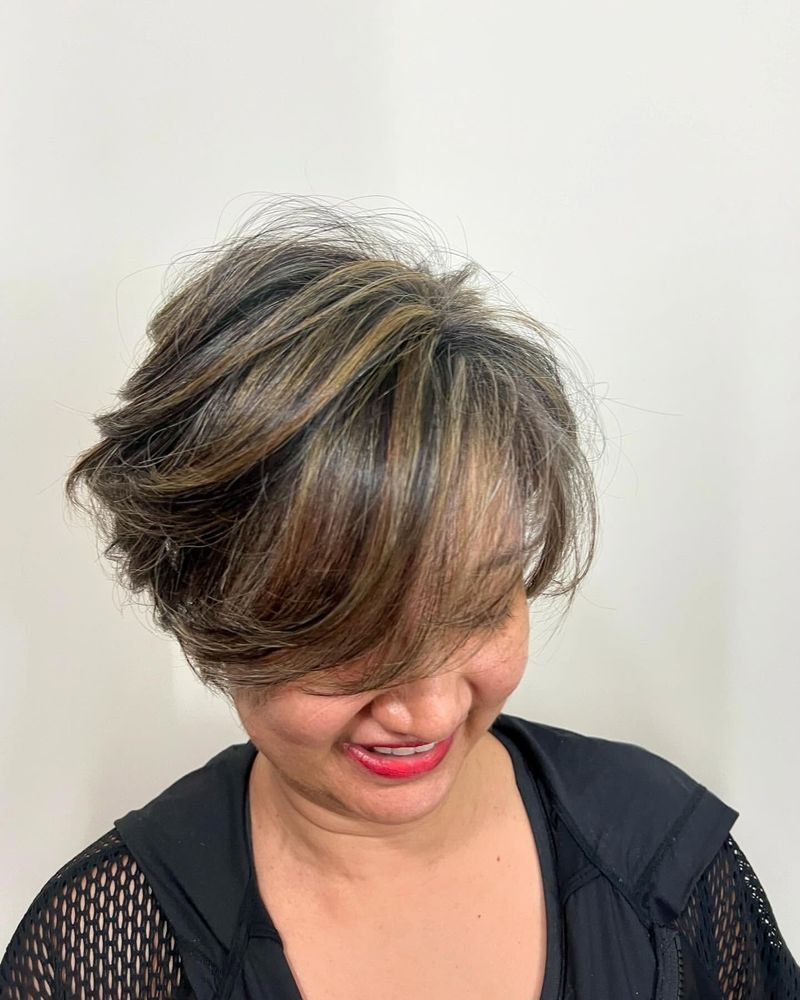 Playful Layered Pixie with Highlights