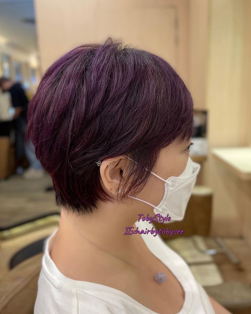 Plum Pixie Cut