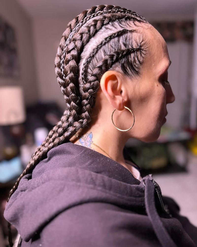 Pulled Back Cornrows