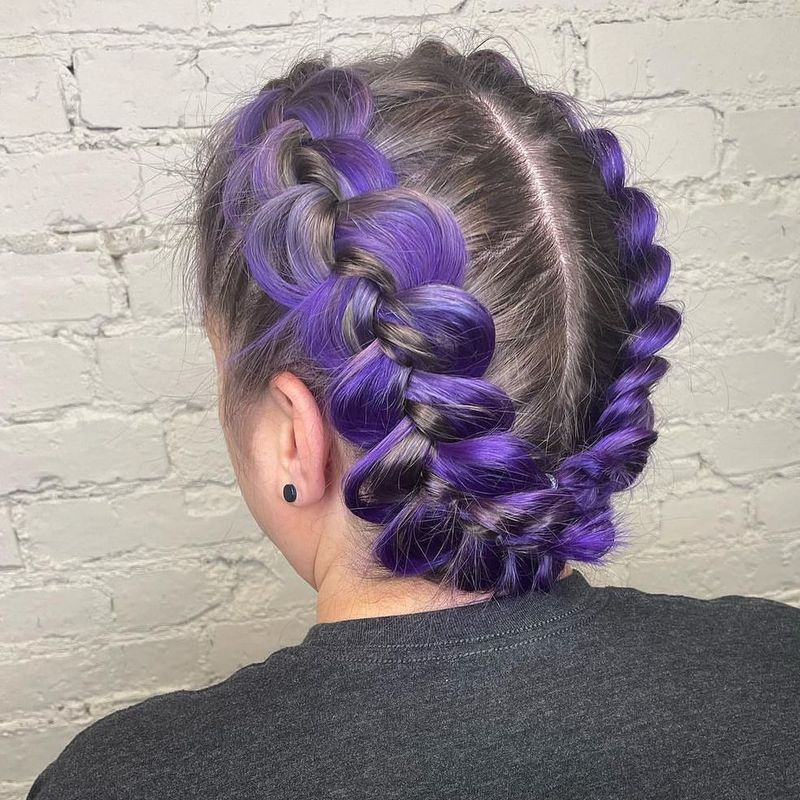 Couronne tressée violette