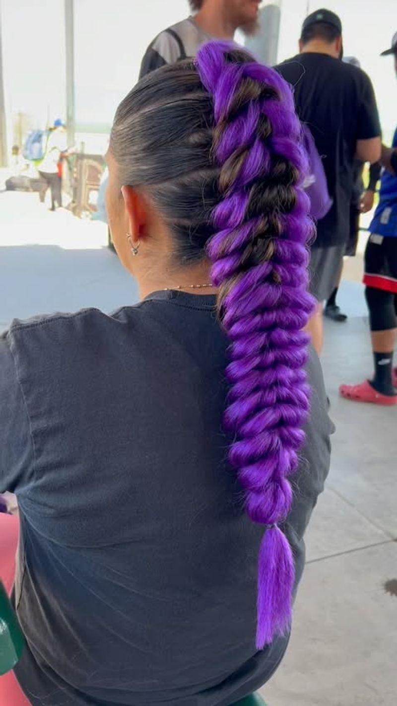 Trenza cola de pez morada