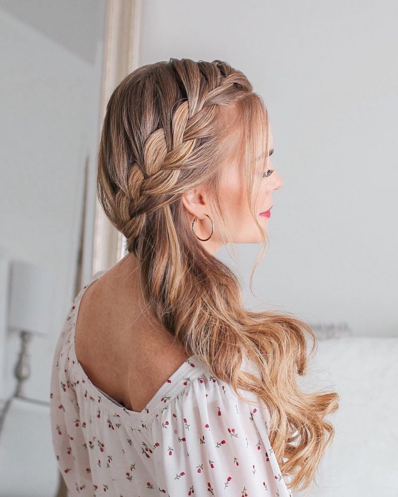 Side-Swept French Braid