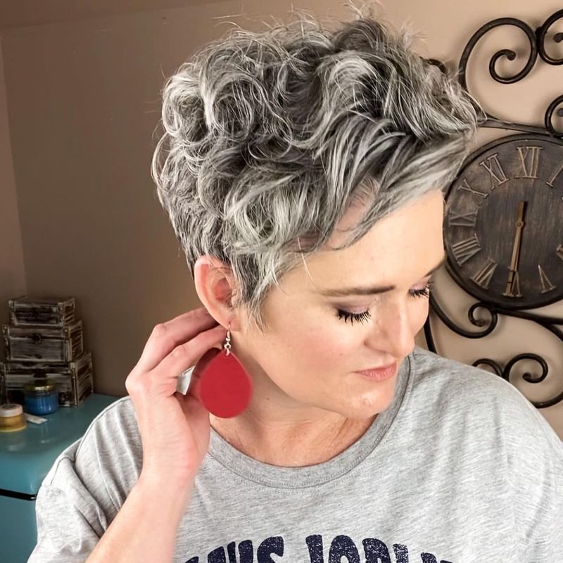 Side-Swept Wavy Pixie