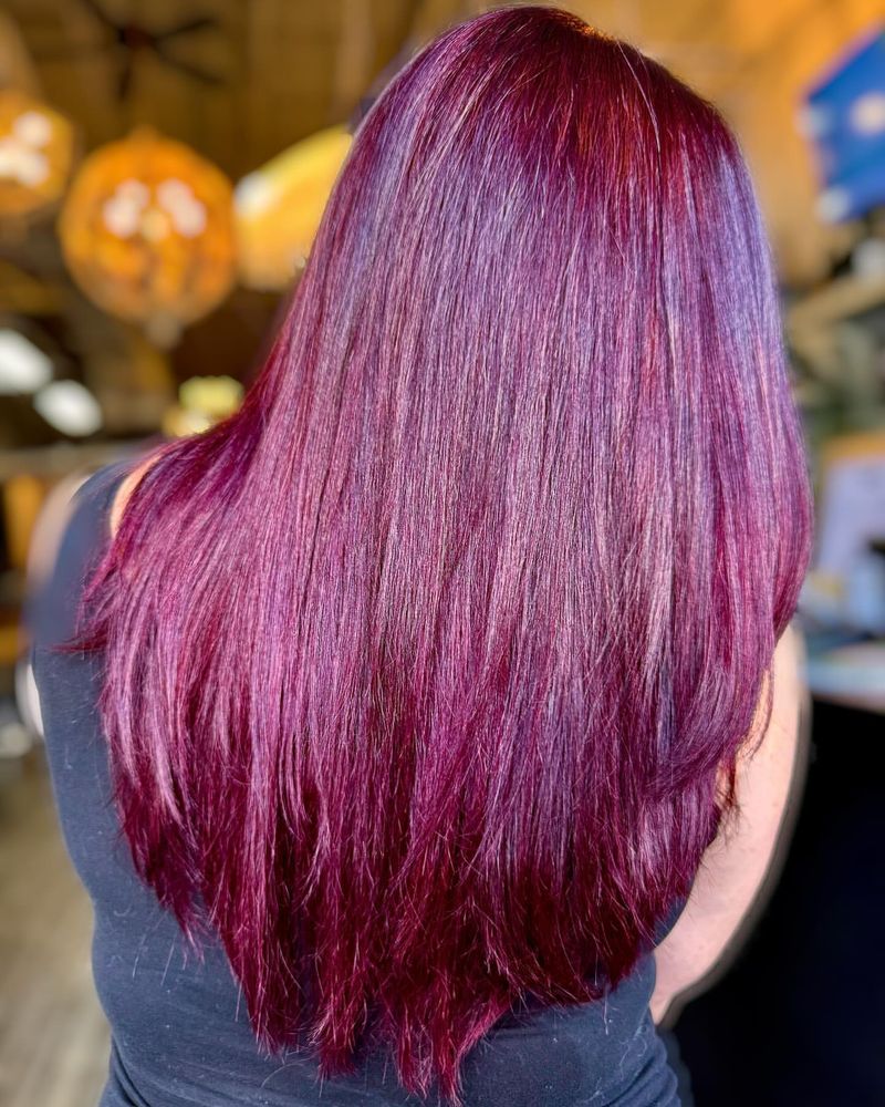 Silky Plum Straight Hair