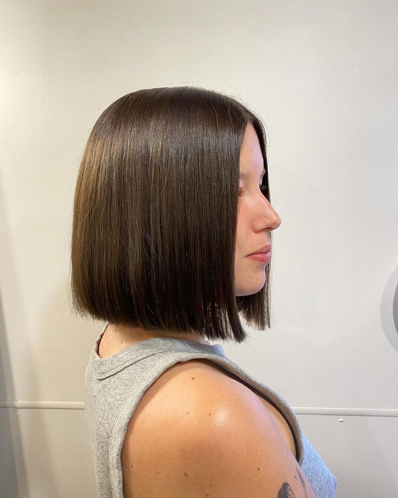 Sleek Lob for Heart-Shaped Faces