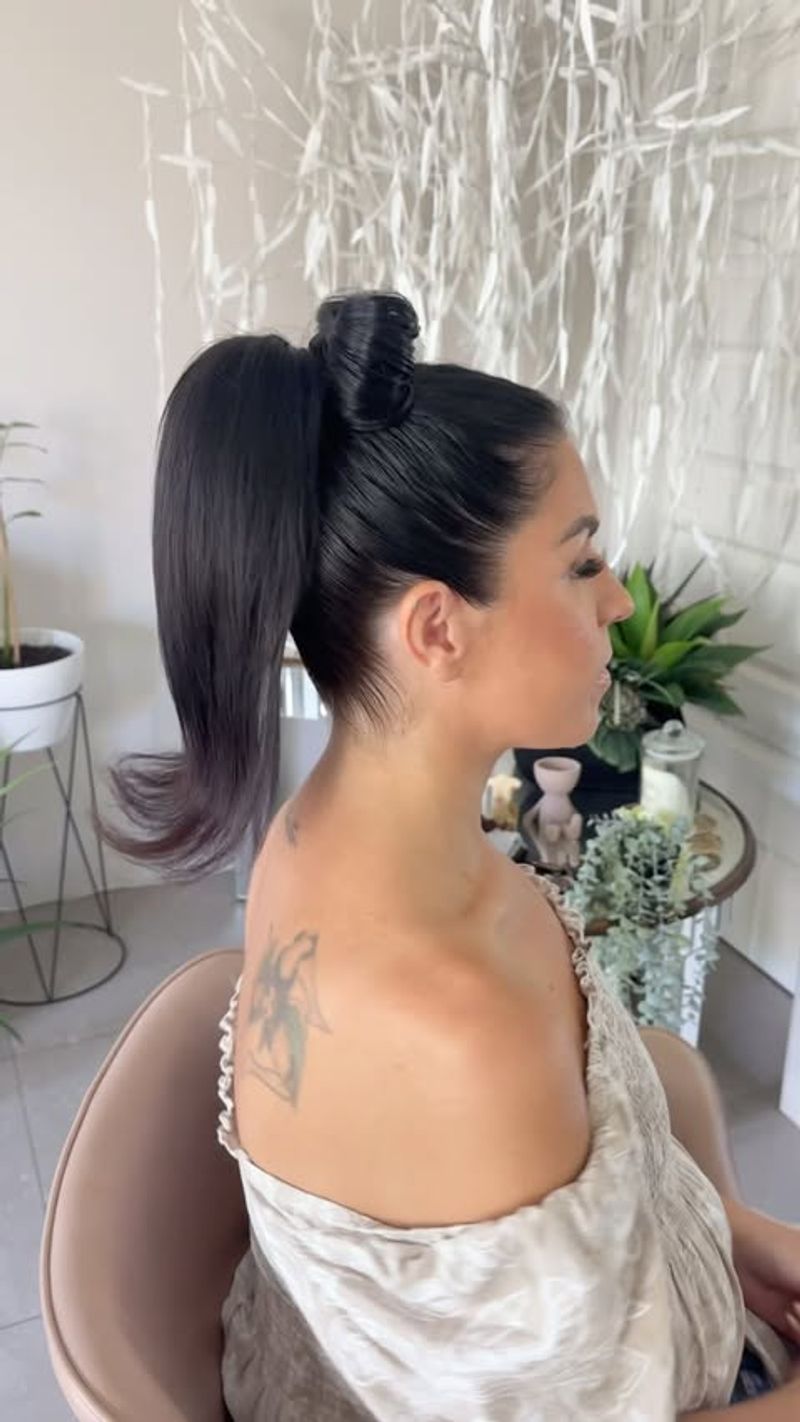 Sleek Ponytail with Elegant Bow