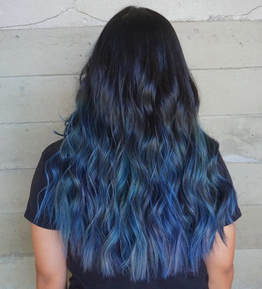 Balayage azul esfumado