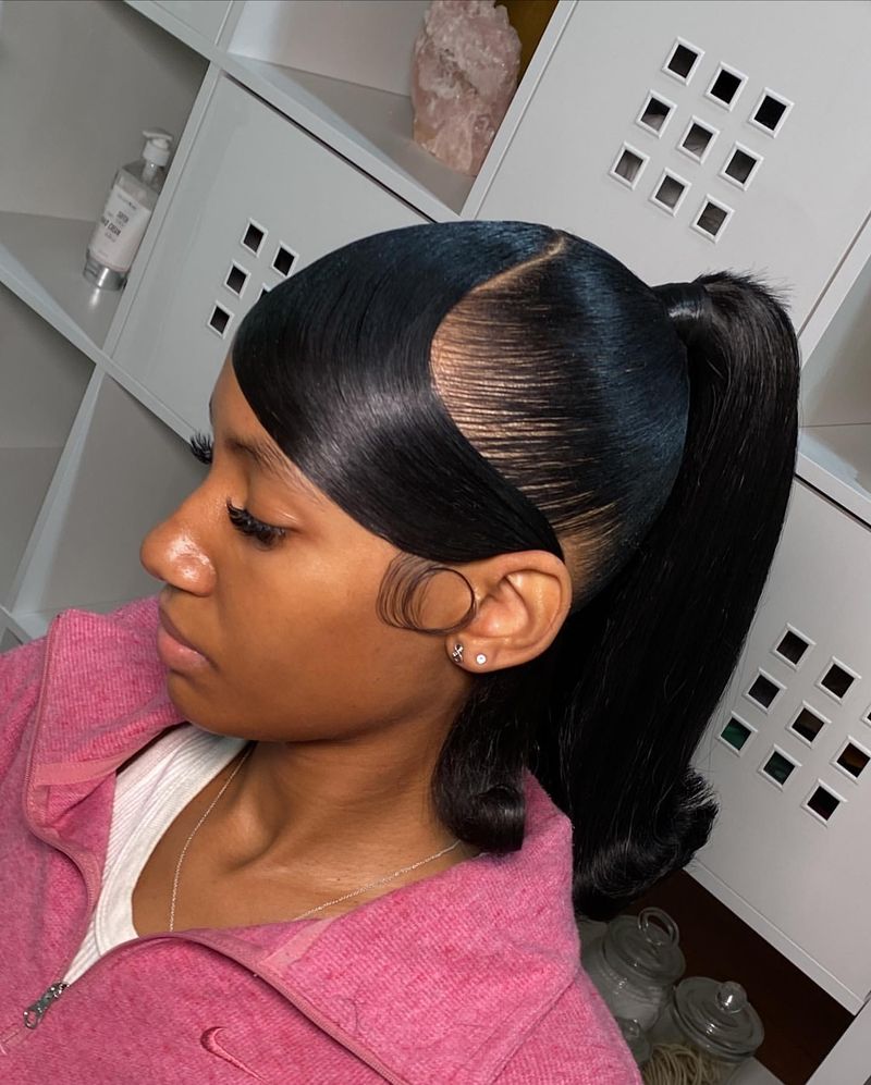 Swoop Ponytail with Bangs