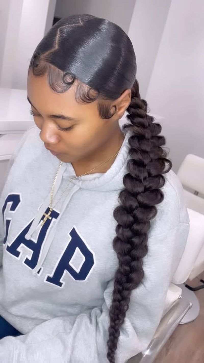 Swoop Ponytail with Side Braid