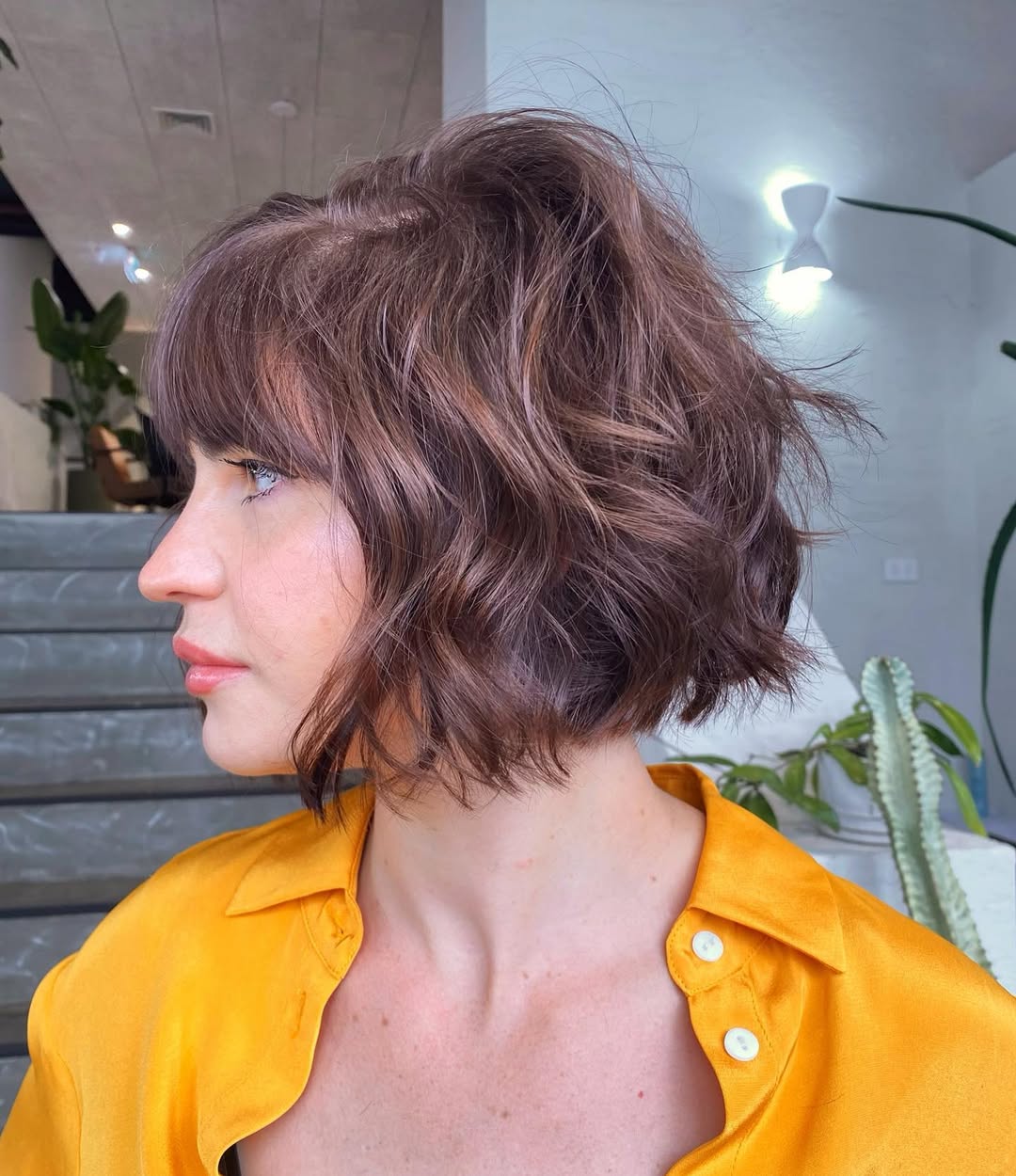 Textured Bob With Bangs